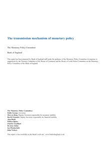 The Transmission mechanism of monetary policy