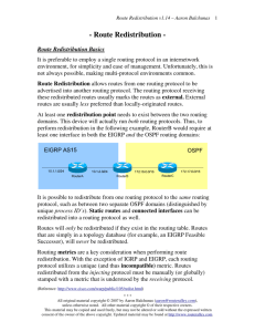 Route Redistribution