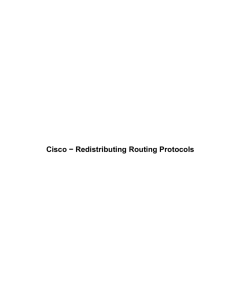 Cisco - Redistributing Routing Protocols