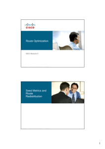 Route Optimization Seed Metrics and Route Redistribution