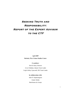 Report of the Expert Advisor to the CTF