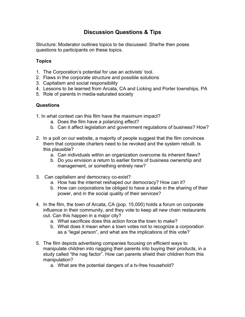 good discussion questions for 5th graders