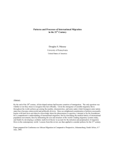 Patterns and Processes of International Migration in