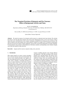 The Transient Precision of Integrate and Fire Neurons: Effect of