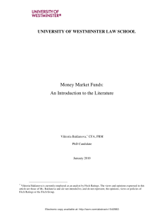 Money Market Funds: An Introduction to the Literature