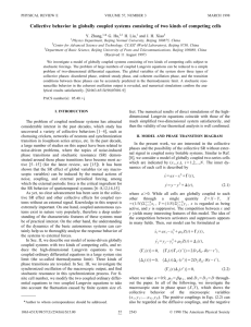 Collective behavior in globally coupled systems consisting of two