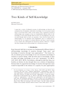 Two Kinds of Self-Knowledge
