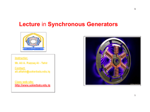 Lecture in Synchronous Generators