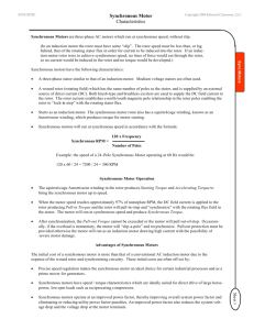 Synchronous Motor Characteristics