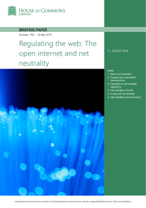 Regulating the web: The open internet and net