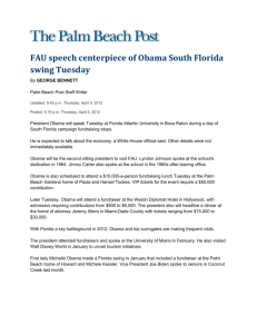 FAU speech centerpiece of Obama South Florida swing Tuesday