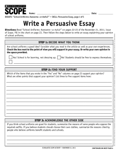 Write a Persuasive essay