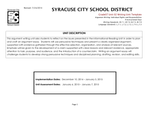 Unit 02 Writing Template - The Syracuse City School District