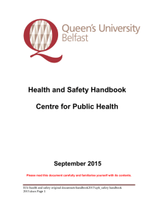 Health and Safety Handbook Centre for Public Health