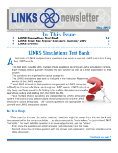 In This Is In This Issue LINKS Simulations Test Bank