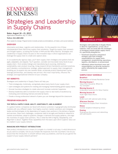 Strategies and Leadership in Supply Chains
