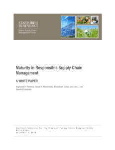 Maturity in Responsible Supply Chain Management