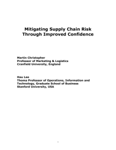 Mitigating Supply Chain Risk Through Improved