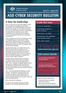 Department of Defence ASD Cyber Security Bulletin