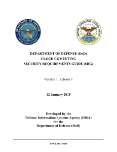 (DoD) CLOUD COMPUTING SECURITY REQUIREMENTS GUIDE
