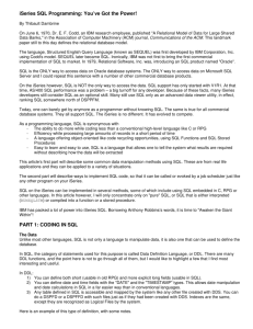 iSeries SQL Programming