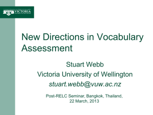 New Directions in Vocabulary Assessment