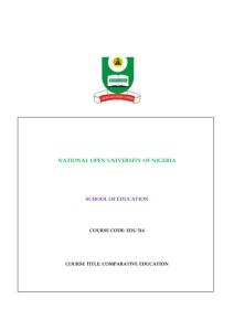 edu 314 - comparative education - National Open University of Nigeria