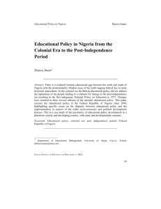 Educational Policy in Nigeria from the Colonial Era to the Post