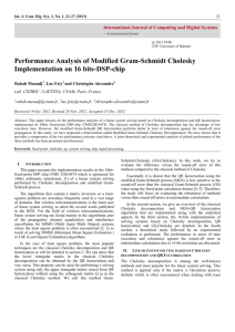 Performance Analysis of Modified Gram-Schmidt - Cedric