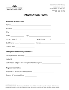 Information Form - Department of Psychology