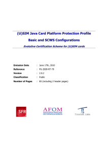 (U)SIM Java Card Platform Protection Profile Basic and SCWS