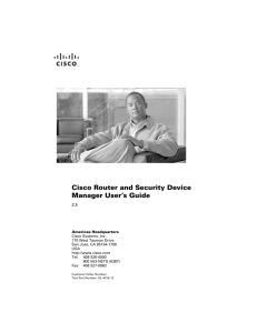 Cisco Router and Security Device Manager User's Guide