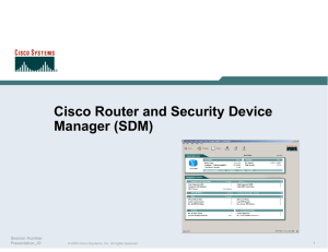 Cisco Router and Security Device Manager (SDM)