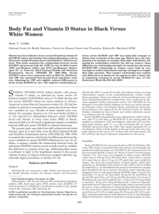 Body Fat and Vitamin D Status in Black Versus White Women