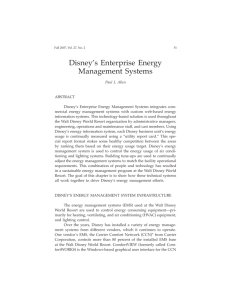 Disney's Enterprise Energy Management Systems