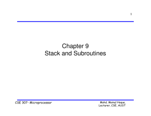 Chapter 9 Stack and Subroutines