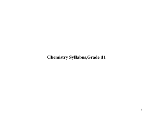 Chemistry Syllabus,Grade 11