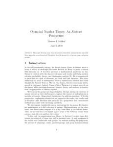 Olympiad Number Theory: An Abstract Perspective