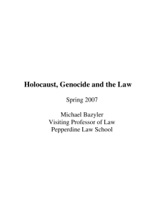 Holocaust, Genocide and the Law
