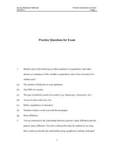 Practice Questions for Exam