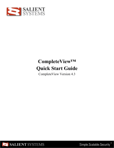 CompleteView™ Quick Start Guide