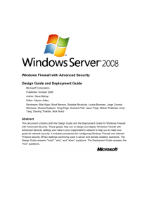 Windows Firewall with Advanced Security Deployment Guide