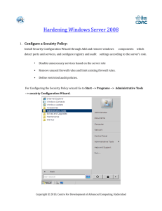 Hardening Windows Server 2008 - Information Security Awareness