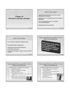 Chapter 10 Persuasive and Sales Messages