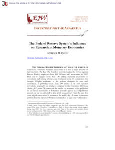 The Federal Reserve System's Influence on Research in Monetary