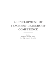 7. development of teachers' leadership competence