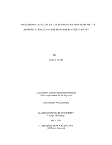 PRESCRIBING COMPETENCIES FOR AUTONOMOUS APRN