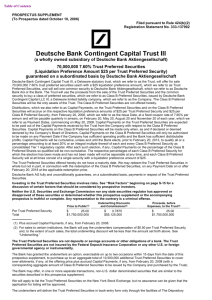 Deutsche Bank Contingent Capital Trust III