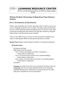 Topic Sentences - Boston Architectural College