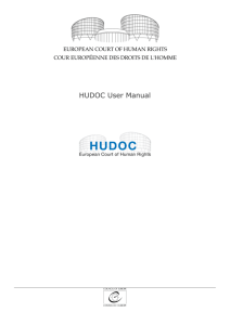 HUDOC User Manual 1.0 - European Court of Human Rights